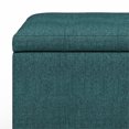 thumbnail image 4 of Cosmopolitan Ottomane de Rangement Contemporaine de 34 Po de Large en Tissu Polyester Turquoise, 4 of 9