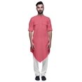 thumbnail image 3 of Atasi Kurta Asymétrique Chemise Décontractée Boutonnée Coton Kurta Décontractée Homme, 3 of 5