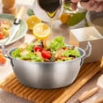 thumbnail image 3 of Stainless Steel Salad Bowl, Double Ear Mixing Bowl, Kitchen Prep and Serving, Rust Resistant, Dishwasher reliable, Ergonomic Handles, Modern Tableware, 3 of 7