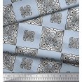 thumbnail image 3 of Soimoi Polyester Crepe Fabric Floral Block Print Sewing Fabric Yard 52 Inch Wide, 3 of 3