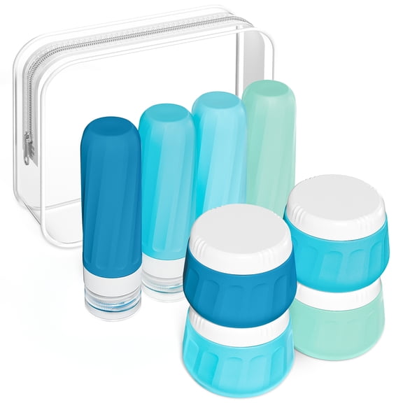 Mrsdry Travel Bottles for Toiletries 8 Pack, Travel Size Toiletries, Tsa Approved Travel Size Containers 6oz, with Travel Essentials Clear Bag
