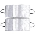 thumbnail image 1 of 2pcs Air Conditioner Outer Machine Cover Waterproof Aluminum Foil Insulation Film Outdoor AC Protector Shield, 1 of 8