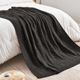 thumbnail image 4 of Meitianfacai Camping Blanket Sofa Blanket Daylight Blanket Knitted Boho Conditioning Napping Blanket Sofa Cover Blanket Woolen Blanket, Black, 4 of 6