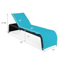 thumbnail image 2 of Topbuy Causeuse Longue Inclinable d'Extérieur en Rotin Réglable, 2 Pcs, avec Coussins Turquoise, 2 of 5