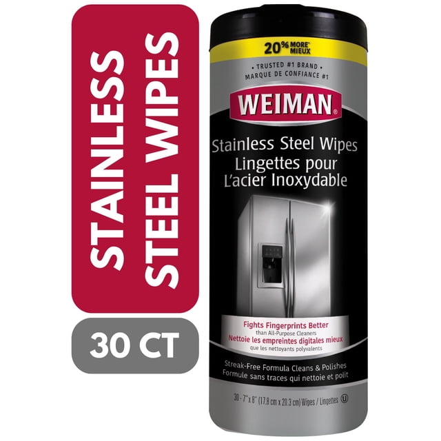 Weiman Stainless Steel Wipes, 30 CT