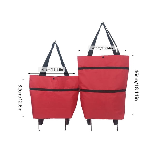 In 1 Foldable Shopping Cart Grocery Cart With Wheels Shopping Bag Telescopic Storage Bag For Traveling