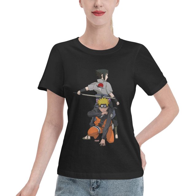 T-Shirt Basique à Manches Courtes pour Femmes Naruto Naruto Sasuke