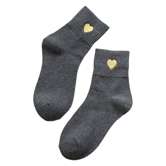 WEAIXIMIUNG Silicone Socks Women Fashion Solid Gold Short Socks Embroidered Socks Mid Calf Socks