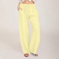 thumbnail image 2 of Timegard Cotton Linen Pants for Women Elastic Waist Drawstring Fall Travel Casual Pants with Pockets, 2 of 5