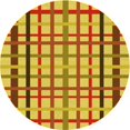 thumbnail image 1 of Ahgly Company Tapis d'Intérieur Ronds Transitionnels Jaunes Lavables à la Machine, 5 Pieds Rond, 1 of 7
