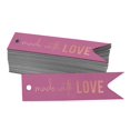 thumbnail image 1 of Inkdotpot Pack Of 100 Real Rose Gold Foil Paper Tags Made With Love Text Favor Hang Tags, 1 of 6