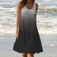 thumbnail image 1 of HKEJIAOI Liquidation des Ventes Robe Femme Mode Femme Vacances Été Imprimé Dégradé Sans Manches Robe de Fête Plage Noir, 1 of 5