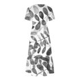thumbnail image 3 of Pisexur Robe à Manches Courtes Col Rond Mode Femme Robe Imprimée Col Rond Blouse Femme, 3 of 4