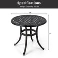 thumbnail image 3 of Gymax Cast Aluminum Patio Table 24''Outdoor Round Side Table Anti-Rust Coffee Bistro Table, 3 of 10