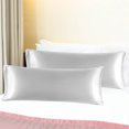 thumbnail image 1 of PiccoCasa Satin Body Pillowcases 2 Pcs Soft with Zipper Closure Silver 20"x48", 1 of 7