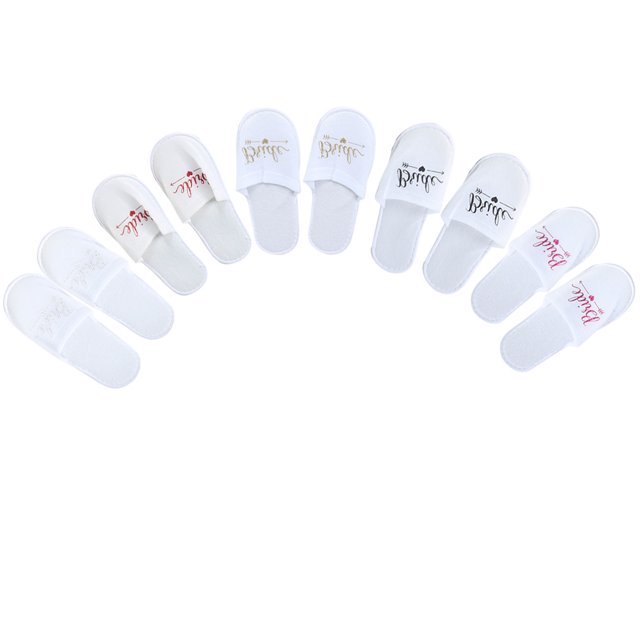 Chaussons de Fête Confortables, Motif Lettres de Mariée Chaussons Jetables, Exquis pour Mariage