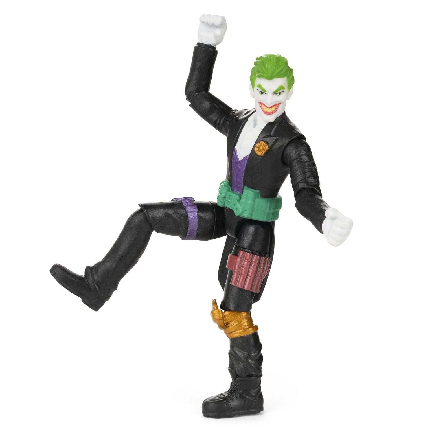 Batman, Figurine articulée The Joker de 10 cm avec 3 accessoires mystère, pour les enfants à partir de 3 ans