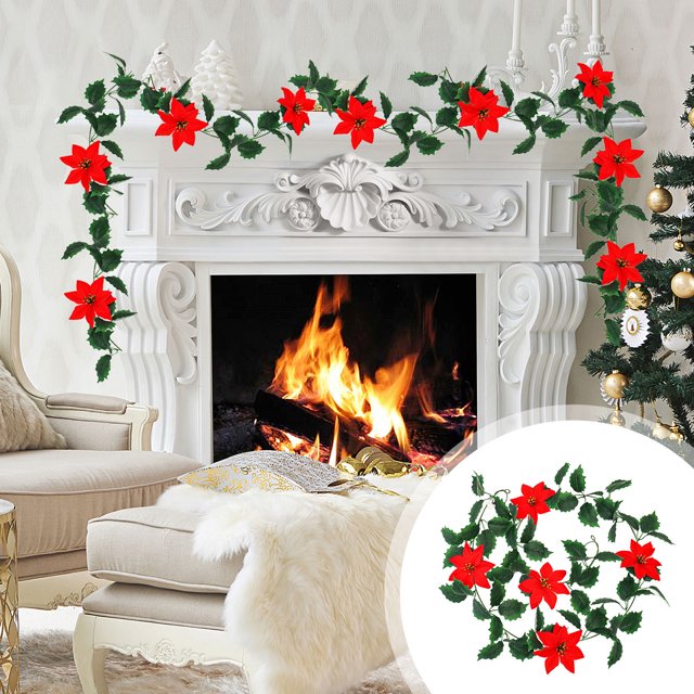 Birdeem Outdoor Christmas Decorations,Christmas Decorations Indoor,New Christmas Rattan Spots Artificial Fake Leaves Christmas Decorations Simulation Christmas Rattan,Christmas Decorations Outdoor