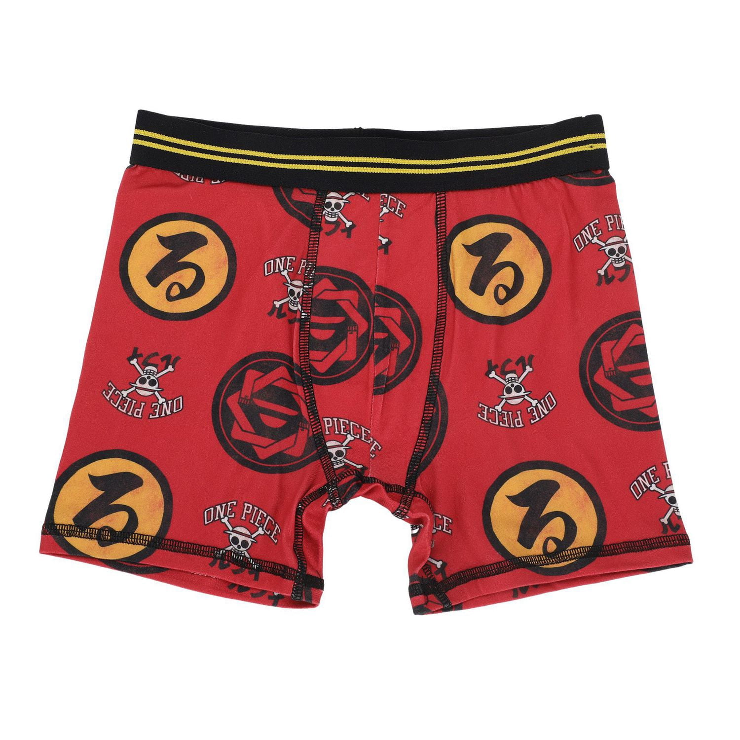 One Piece Caleçons Boxeurs Imprimés Affiche De Recherche De Luffy Et Jolly Roger Pour Garçons, Paquet De 2