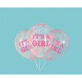 thumbnail image 1 of 12" Girl Clear Latex Balloons with Pink Confetti 6ct, 1 of 3