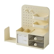 Birdeem Clamp-On Desk Pegboard Organizer With Storage Box, Multifunctional Office Desk Organizer With Pen Holder And Book Stand