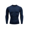 thumbnail image 1 of MAWCLOS Mens Summer Tops Crew Neck Sport T Shirt Solid Color Compression Shirts Breathable Running Long Sleeve Tee Blue S, 1 of 2