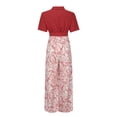 thumbnail image 2 of Vêtements d'Été pour Femmes Mode Femmes Été Imprimé Floral Décontracté T-Shirt à Manches Courtes + Ensemble Pantalon, 2 of 8