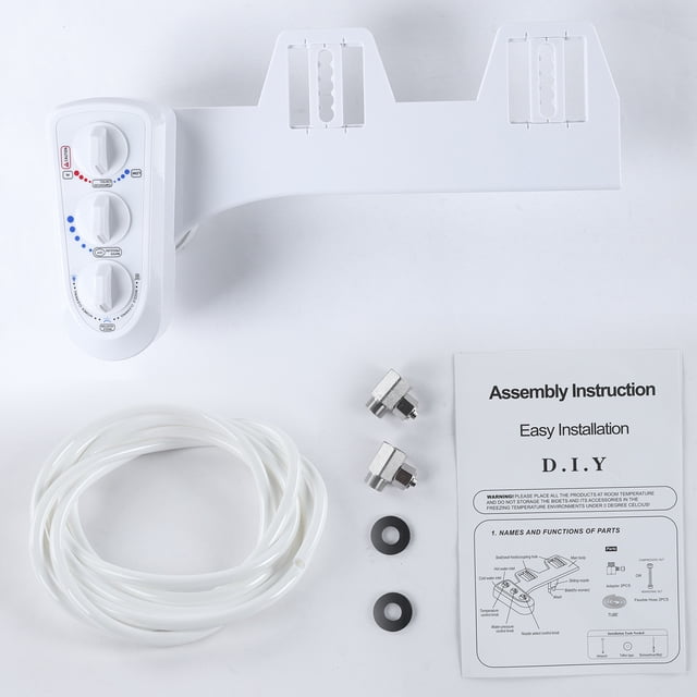 Bidet Toilet Seat Attachment & Fresh Water Sprayer (Cool & Warm Temperature Control,-Nozzle Cleaning,Non-,Adjustabl-e Pressure,Female Wash)