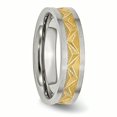 thumbnail image 4 of Bague en Acier Inoxydable Jaune Rainuré pour Femmes 6mm Bande Brossée Taille 7.5, 4 of 6