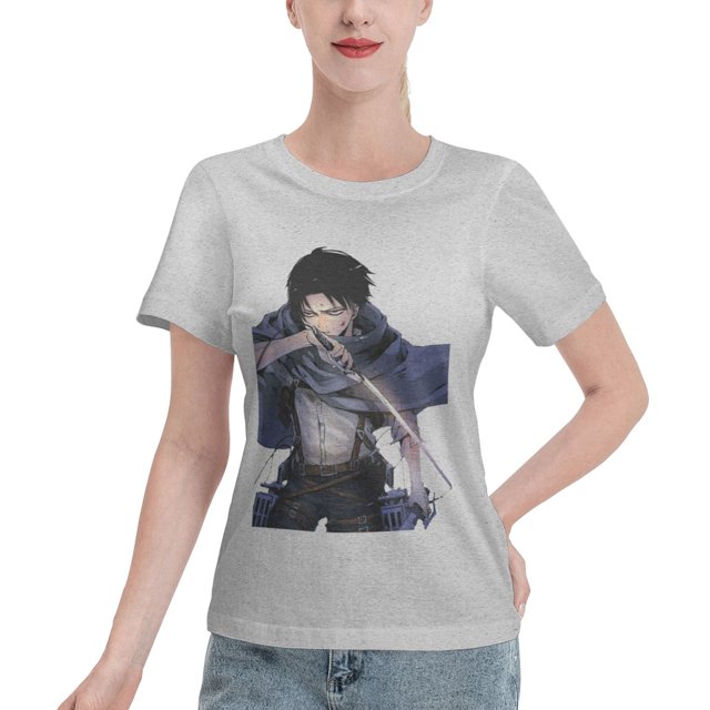 Women's Basic Short Sleeve T-Shirt Attacking Giant Levi Ackerman