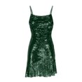 thumbnail image 5 of Tumotour Robes d'Invité de Mariage pour Femmes Été Camisole Formelle Longueur Genou Paillettes Robes Brillantes Bretelles Spaghetti Col Rond Robes de Fête Mini Robe pour Sortir Boîte de Nuit Rendez-Vous Festivals, 5 of 5