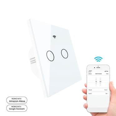 Amdohai Interrupteur Lumineux Intelligent 90-250V Interrupteur Mural Télécommande Wi-Fi Contrôle par Application Voix
