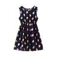 thumbnail image 1 of GDREDA Robe d'Été pour Fille 2025 Filles Tout-Petits Enfants Col Rond Été Sans Manches Décontractée Plage Imprimés Floraux Robe de Fête Noir,5-6 Ans, 1 of 3