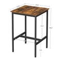 thumbnail image 3 of VASAGLE Bar Table, Small Kitchen Dining Table, High Top Pub Bar Height Cocktail Desk for Living Room Party, Sturdy Metal, 23.6 x 23.6 x 36.2 Inches for Narrow Spaces, Rustic Brown and Black, 3 of 8