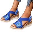 thumbnail image 4 of Womens Sandals Printed Beach Slippers Summer Wedge Platform Arch Support Orthopedic Shoes, 4 of 9