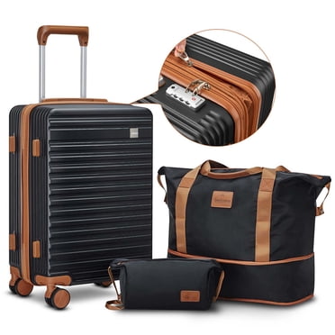Ensemble de 3 Valises Cabine, Valise Rigide de 20 Pouces avec Roues Pivotantes et Cadenas à Combinaison, Valise de Voyage Légère Unisexe