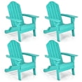 thumbnail image 1 of Gymax 4PCS Patio Folding Adirondack Chair Weather Resistant Cup Holder Yard Turquoise, 1 of 3
