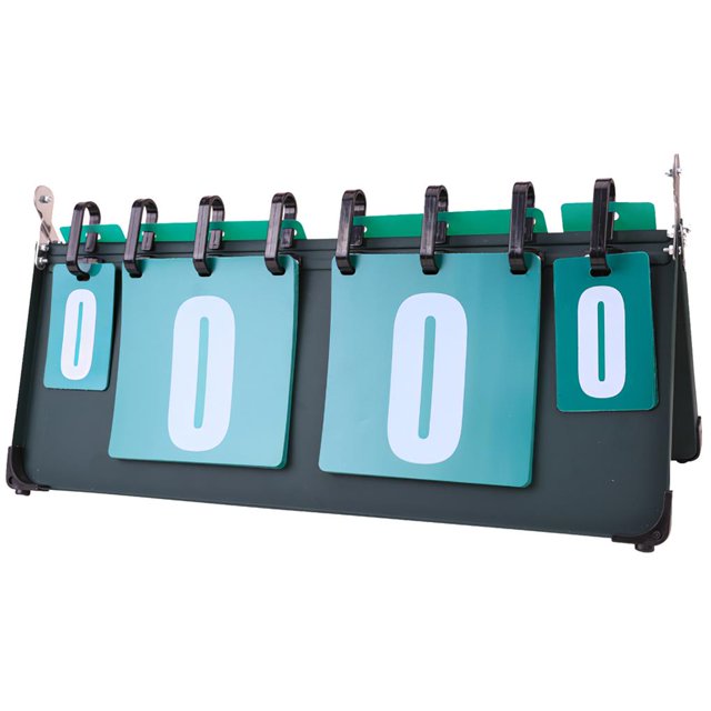 Multi-function Scoreboard Thickened Steel Plate Four-digit Basketball Scoreboard Waterproof Table Tennis Scoreboard with Non-slip Bottom for Basketball Football Tennis Games