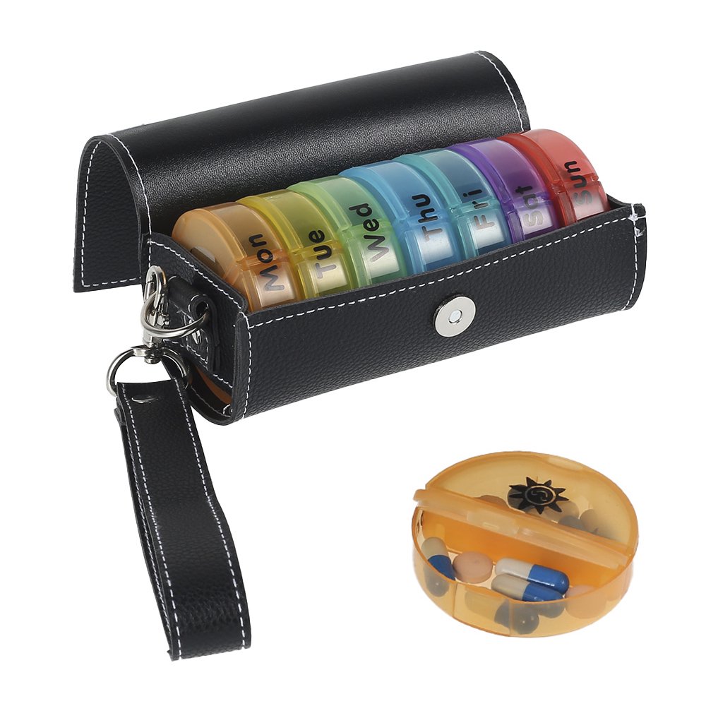 POINTERTECK Pill Organizer 2 Times a Day  Weekly Pill Box AM PM  Removable Medicine Organizer  Pill Cases Twice a Day