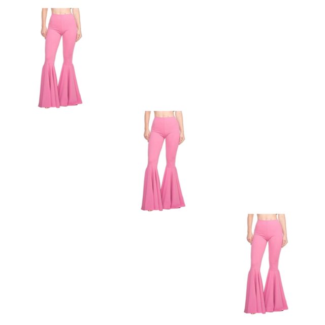 Baohd Stretchy Woman Pants Wide Application Multiple Sizes Available High Waist pink S 3Set