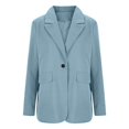 thumbnail image 3 of ManxiVoo Professional Womens Blazer Cardigan Open Front Lightweight Office Wear Versatile Spring Layering Piece XL Size Light Blue, 3 of 6