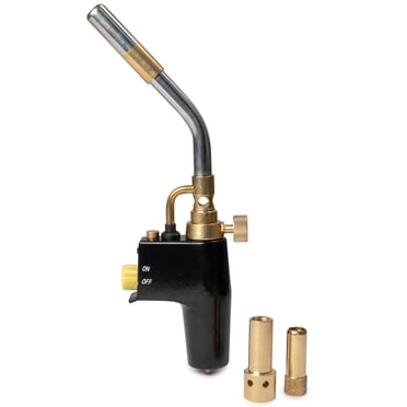 Biltek Propane & Air/MAPP Torch Kit w/ 3 Nozzles - 360 Degree Swirl Adjustable Flame Ignition Switch- Soldering, Welding, Brazing, BBQ, Plumbing and More!
