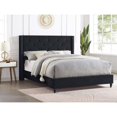 thumbnail image 2 of Best Master Furniture Valentina Velvet Fabric Wingback Platform Full Bed in Navy, 2 of 3