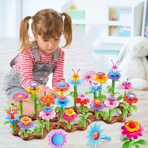 WSBDENLK Children's Assembling Garden, Ever-changing Small Garden DIY Set with Building Blocks, Flower Arrangement Assembling and Building Toys for Girls and Boys Gifts Children Clearance