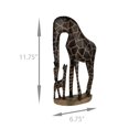 thumbnail image 4 of Hand Crafted Wood Bending Giraffe Family Mother and Calf Statue, 4 of 4