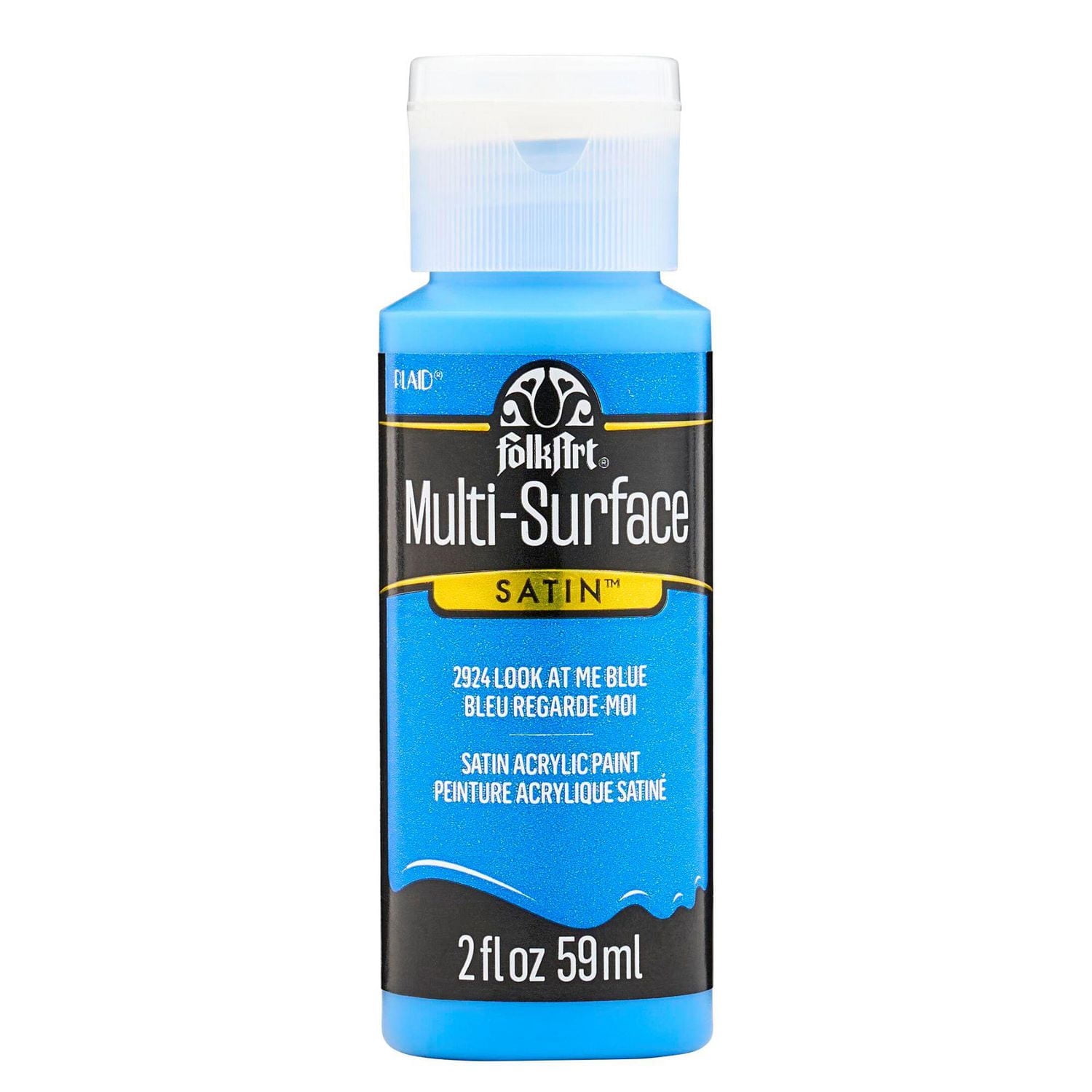 FolkArt Peinture Acrylique Satin Multi-Surface, 2 fl. oz., Bleu "Regarde-moi"
