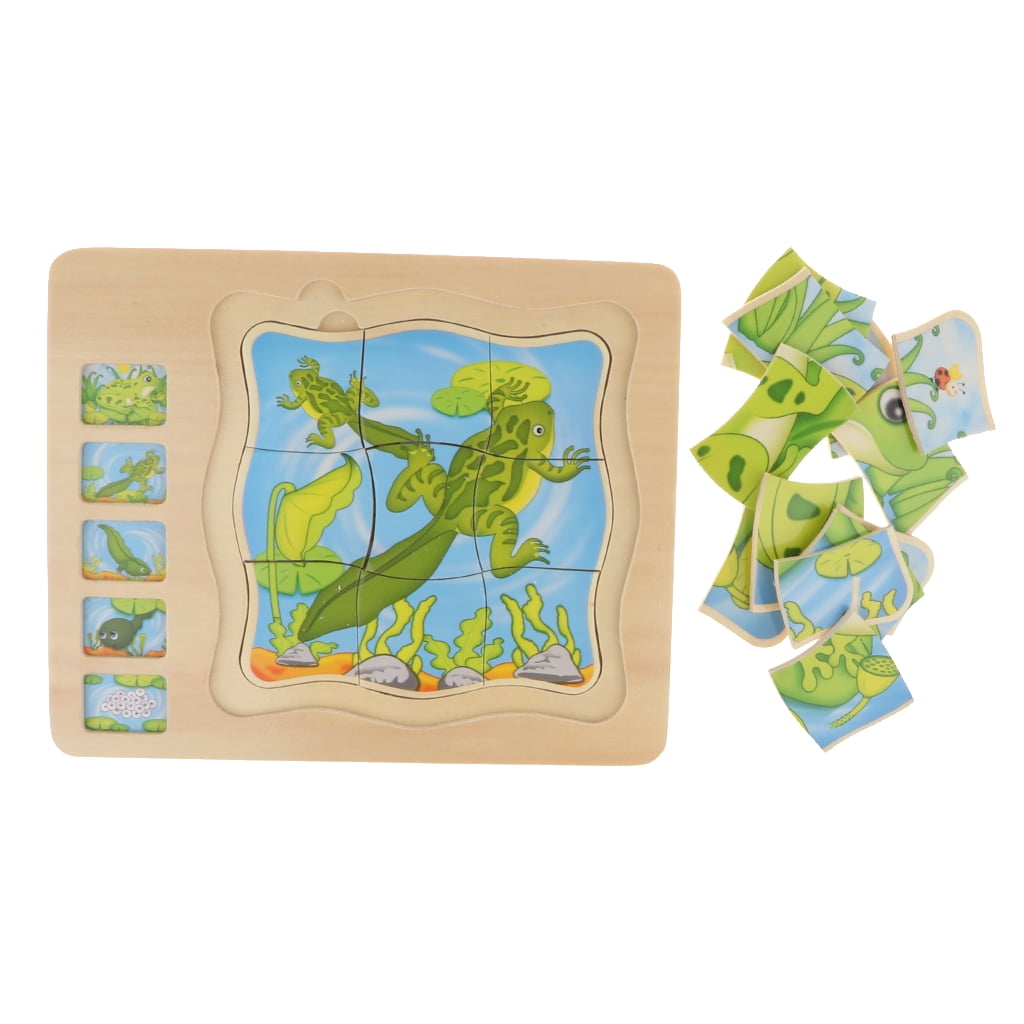Frog puzzle layer puzzle for children and toddlers