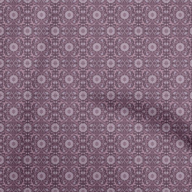 oneOone Polyester Spandex Violet Fabric Damask Fabric For Sewing Printed Craft Fabric By The Yard 56 Inch Wide