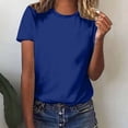 thumbnail image 2 of Timegard Short Sleeve Tops for Women Crew Neck Solid Color Comfy Casual Loose Shirts Top Basic Tee Blouse, 2 of 5