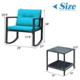 thumbnail image 2 of Costway 3PCS Patio Rattan Furniture Set Rocking Chairs Cushioned Conversation Set Blue, 2 of 10
